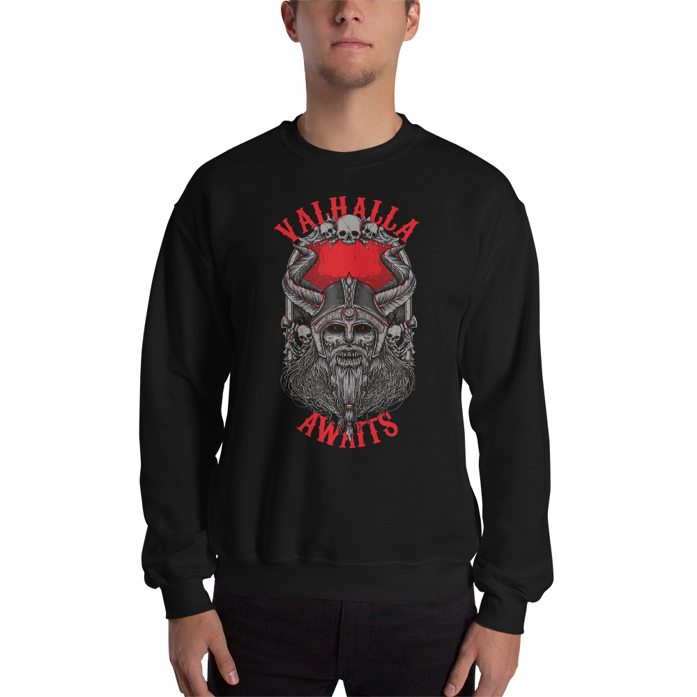 VALHALLA AWAITS VIKING WARRIOR SWEATSHIRT - Image 2